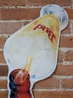 Rare Vintage 34  Bud Budweiser Beer Sign Pouring Into Mug Metal Tin Tacker