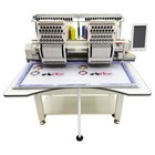 Commercial Auto Embroidery Machine Double Head 15 Needle For Flat hat t-shirt