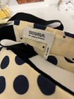 Sonia Rykel Designer Ivory Collar With Navy Polka Dots Ties With Navy Ribbon  