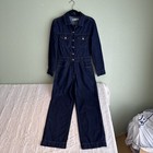 Zara Denim Blue Jean Jumpsuit Union Suit Women Size Medium Classic Denim