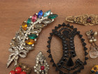 Vintage Antique Art Deco Rhinestone Repair Broken Craft Pieces Jewelry Lot  5