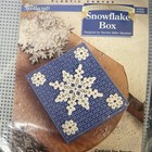 Lot Of 2 Needlecraft Shop Christmas Plastic Canvas Church Coasters Snowflake Box