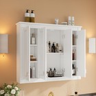 35  Bathroom Wall Cabinet 4 Door Wall Mounted Medicine Storage Cupboard White