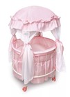 Badger Basket Royal Pavilion Round Doll Crib W  Canopy   Bedding Fits 18  Dolls