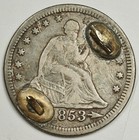 1853 Liberty Seated Quarter   Love Token    h j s     135951