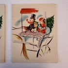 Vintage 2 Unused Christmas New Years 1940 s 1950 s Greetings Card Mid Century