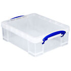 Really Useful Box 8 1l Plastic Storage Container With Clip Lock Handle  4 Pack 