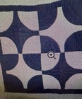 Pottery Barn Set 2 Navy Circle Patchwork Euro Shams Blue White 26   New 