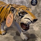 Vtg Black Stripe Leather Wrapped Tiger Statue Figurine Sculpture 17  X 7 5  nwt