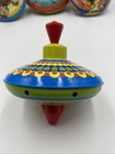 Vintage Tin Metal Spinning Circus Clown Top Toys