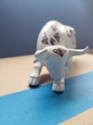 Nadal White Cow Figurine Collectible With Mosaic Heart Multicolor Symbols