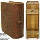 Antique Victorian Era Tooled Leather Carte D   visite Or Photo Album  Gilt Clasps