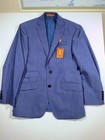 Tallia Men s Blue Solid Blazer Two-button Notch Lapel Inner Pockets