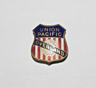 Railroad Hat-lapel Pin tac -union Pacific Overland Route   Silver Spike Pin