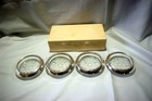 Vintage Amston Sterling Silver Crystal Glass Coaster Set Of 4  144 In Orig  Box