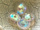 Vintage Glass Buttons - 4 Iridescent Glass Shank Buttons - Czechoslovakia