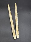 Vintage Pair Of Faux Wood Drip Tapered Candles Cream And Gold Mid Century Modern