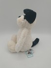 Jellycat Bashful Puppy Dog Plush Black Eye Patch Cream 12    Nwt