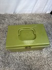 Vtg Wilson Wil-hold Bright Blue Green Plastic Sewing Box With Tray 11  X 7  X 6 