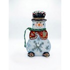 Vintage Metal Christmas Lanterns Set     Santa And Snowman Holiday Candle Holders