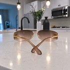 Miu Miu Rimless Gold Metal Brown Gradient Sunglasses 110mm