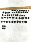  Sewing Buttons Black Glass Matches Loop Shank 50 Lot Antique Original 19thc 