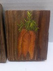 Vintage Primitive Farmhouse Folk Art Hand Made Three Vegetable Wall  Hangings