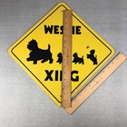 Westie Crossing Aluminum Yard Sign West Highland Terrier Vtg 1987 Xing 12x12 