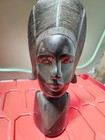 Vintage Kenya African Tribal Hand Carved Sculpture Ebony Wood Bust Statue 10   