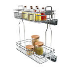 2 Layers Pull Out Cabinet Organizer Stand Kitchen Cookware Storage Rack Holder