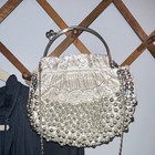 Vintage Sparkling Beaded Evening Clutch Festival Bag Top Handle Chain Flapper 