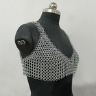 Medieval Aluminum Chainmail Bra Gothic Party Wear Top Halloween Fantasy Costume