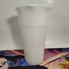 Vintage Hazel Atlas Glass Co  Milk Glass Vase Planter Ribbed W  Fluted Rim 6 5 