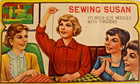 Vintage Sewing Needle Book  sewing Susan  Gold Eye Needles With Threader