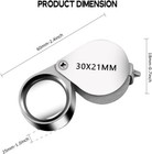 30x Jewelers Loupe Magnifier Jewelry Coin Loop Magnifying Glass Eye Pocket