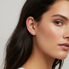 14k Solid White Gold Solitaire Round Cz Sleeper Stud Earrings Pushback 2 5mm-8mm