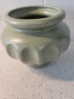Vintage Haeger Usa  Pottery Green Speckled Ribbed Planter With Matte Glaze