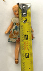 Antique German Dollhouse Miniature Girl Doll In Dress Read