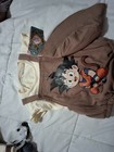 Goku Newborn 2pc Brown Graphic Print Romper   T-shirt Set Short Sleeve