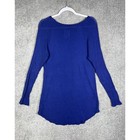 Chasor Waffle Knit Top Womens Size Xxl Blue  Long Sleeve Scoop Neck Tunic