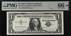 1957a  1 Silver Certificate Pmg 66epq  - Blue Seal Fr 1620