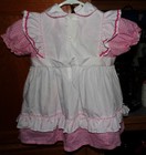 Adorable Vintage Pink   White Gingham Dress W doggies-size 3 Toddler