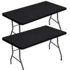 6 Ft Plastic Folding Table Cloth For Indoor outdoor Dining   Partiesf