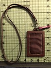 Coach Brand Lanyard Id And Card Holder  Clip Wristlet  Used Missing Clear Window