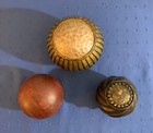 Vintage Ceramic Resin Decorative Balls Spheres Brown Orange Set Of Three