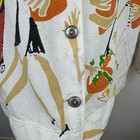 Vtg Chico s Novelty Print Lightweight Jacket Size 2 Fun Fruits Shopper Girl