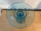 Vintage Venetian Murano Blue Glass Centerpiece Compote W  Dolphins Decoration