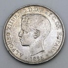 1895 Puerto Rico 1 Peso Unc Uncirculated Scratch Km 24 Alfonso Xiii