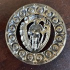 Ex  Ex Rare Antique French Repousse Brass Button W cut Steel Border  1880s 1890s