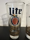 Heavy Miller Lite Throwback Green Bay Packer Glasses   22 Oz-new